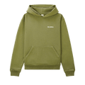 Sporty & Rich Serif Logo Hoodie "Olive/White"