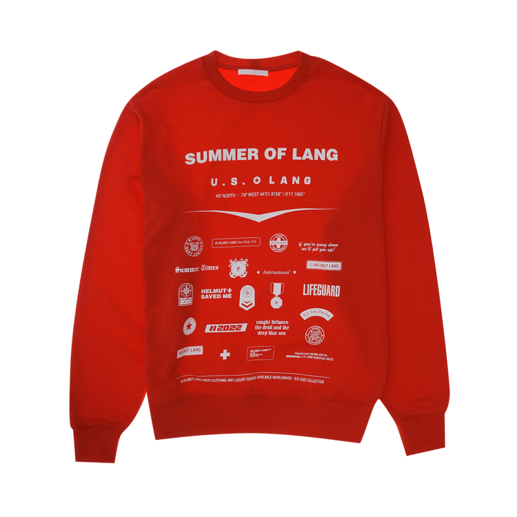 Helmut Lang Badge Crewneck "Fiery Red"