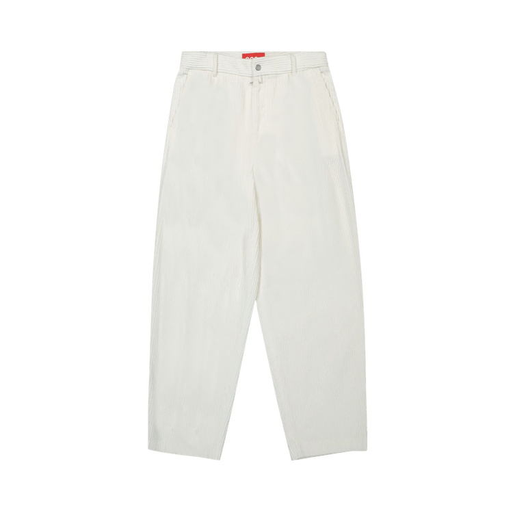 032C Pleat Front Cords "Natural White"