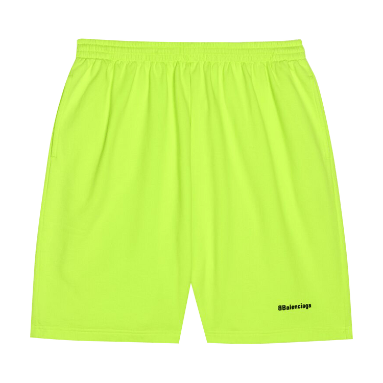 Balenciaga BB Corp Sweat Shorts "Fluo Yellow/Black"