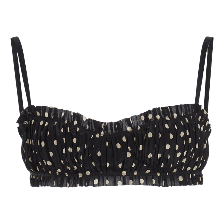 Khaite Indira Bra "Black/Creme Mini Dot"