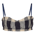 Khaite Indira Bra "Navy/Sand Check"