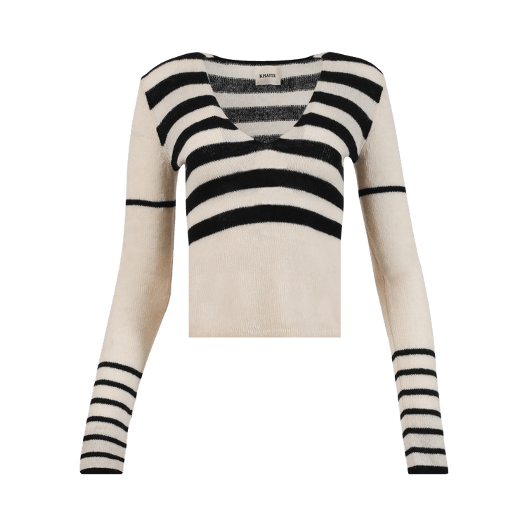 Khaite Ivy Sweater "Custard/Black Stripe"