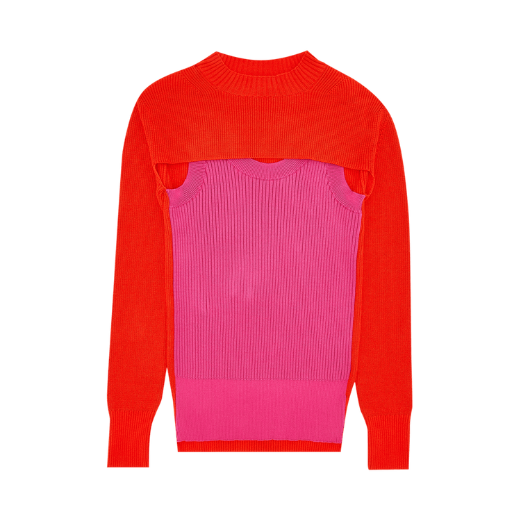 Sacai Knit Pullover "Orange/Pink"