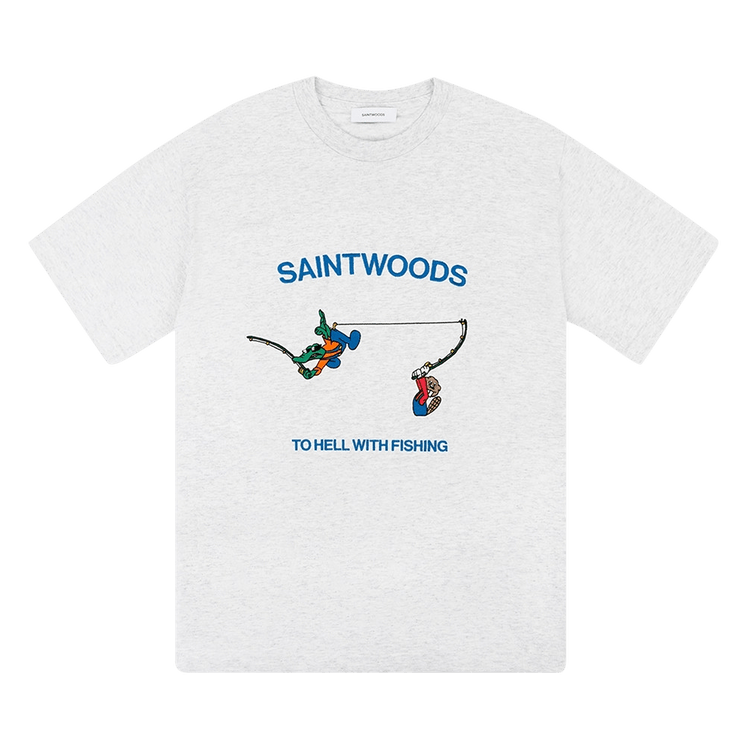 Saintwoods x The Webster To Hell With Fishing T-Shirt "Ash Grey"