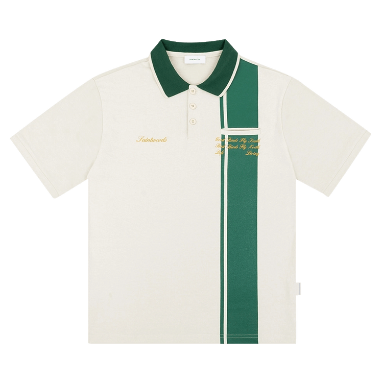 Saintwoods x The Webster Knit Polo "White/Green"