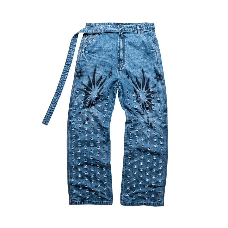 We11done Cut Out Pants "Blue"