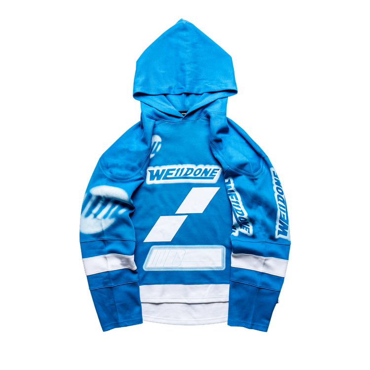 We11done Oversized Football Hoodie "Blue"