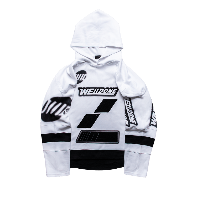 We11done Oversized Football Hoodie "White"
