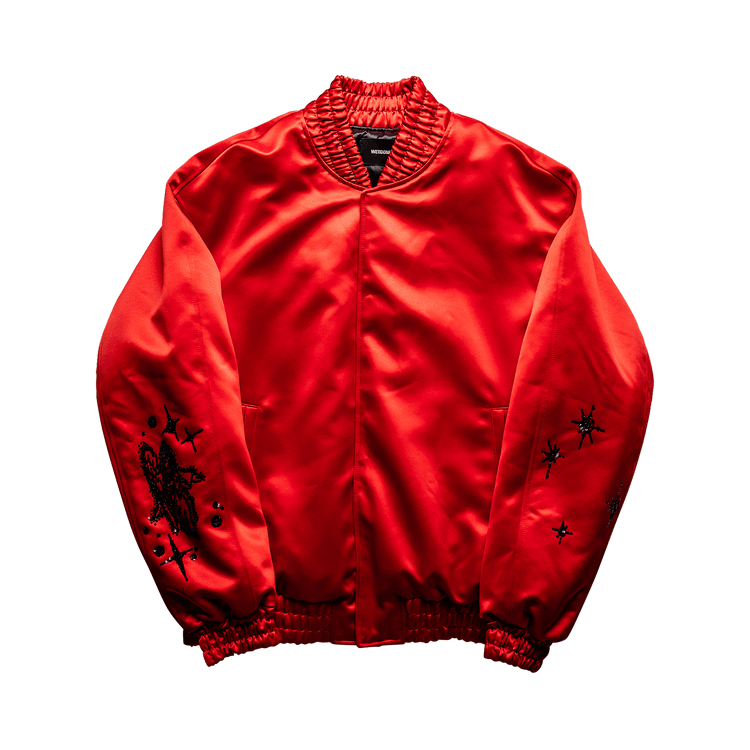 We11done Sequin Patched Oversized Bomber "Red"