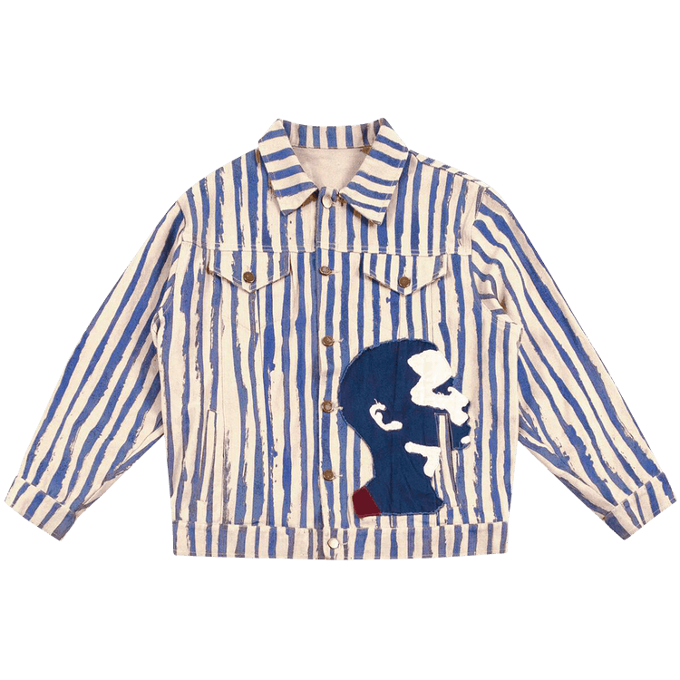 KidSuper Striped Denim Face Jacket "Multicolor"