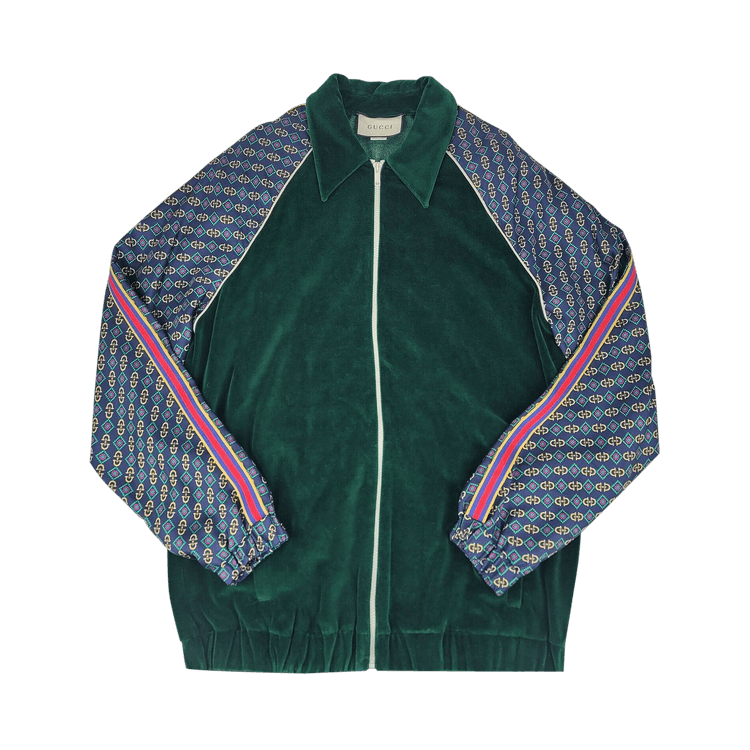Gucci Oversized Velvet Mixed Media Jacket "Green"