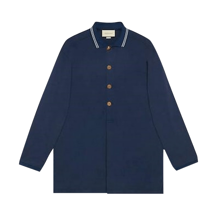 Gucci Long-Sleeve Polo "Blue"