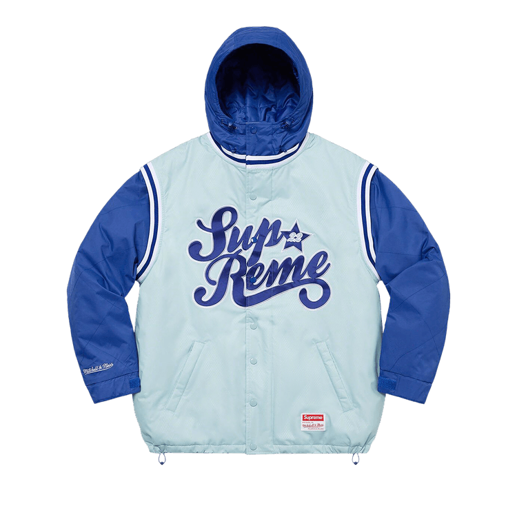 Supreme x Mitchell & Ness Quilted Sports Jacket "Light Blue"