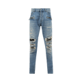 Balmain Ribbed Patch Slim Jeans "Bleu Jean"