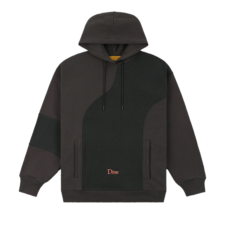 Dime Ribbed Panel Hoodie "Black"