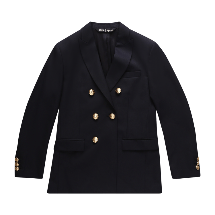 Palm Angels Palm Double Breasted Blazer "Navy Blue"