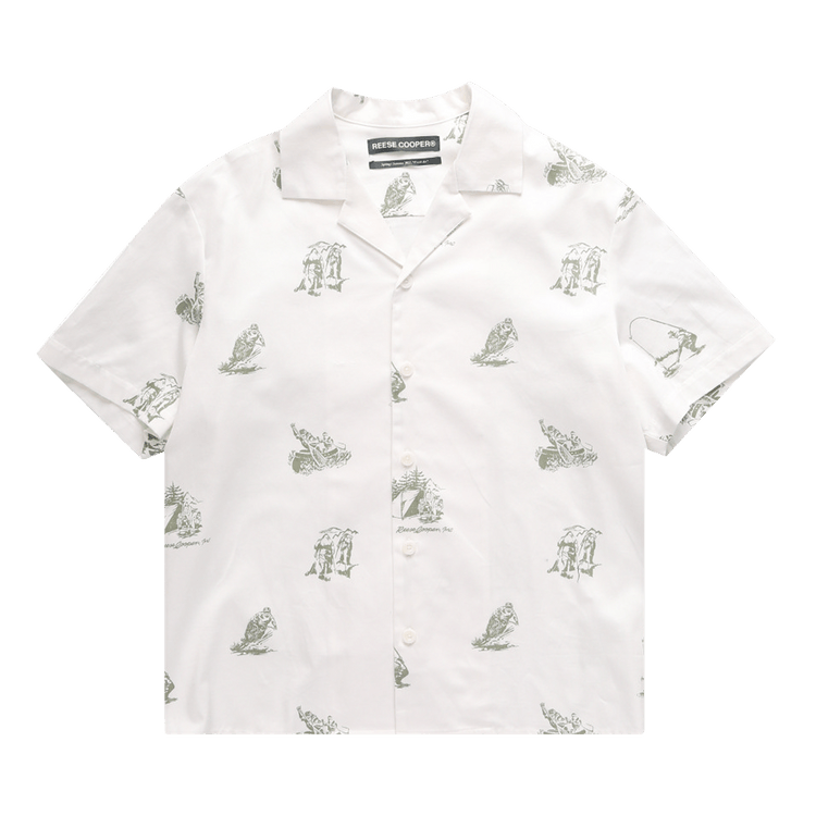 Reese Cooper Camping Print Shirt "White"