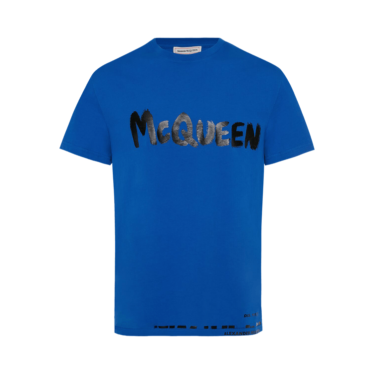 Alexander McQueen Graffiti Print T-Shirt "Royal Blue/Mix"