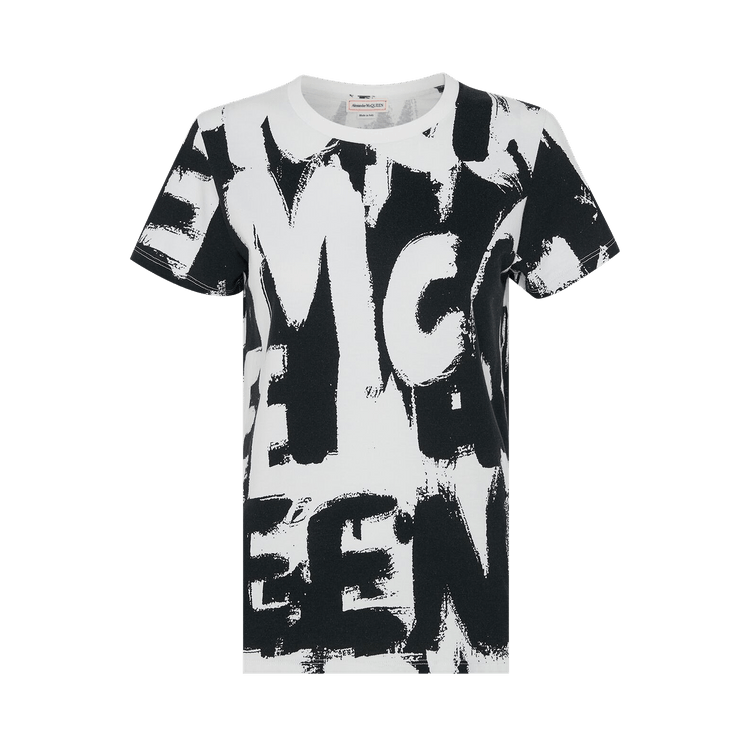 Alexander McQueen Allover Grafitti T-Shirt "White/Black"
