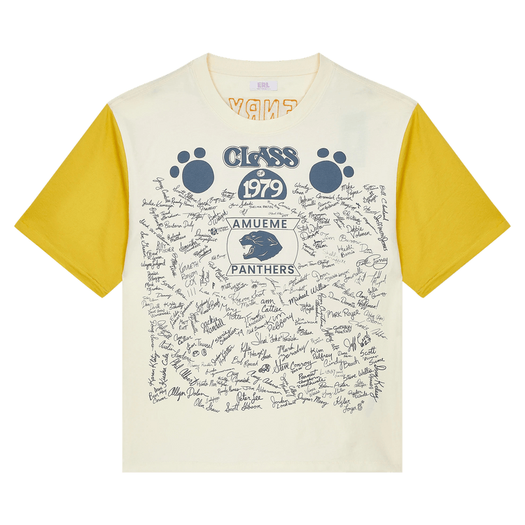 ERL Class 1980 T-Shirt Knit "White/Yellow"
