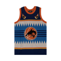 Just Don Shark Basketball Tank Jersey Sweater "Blue"