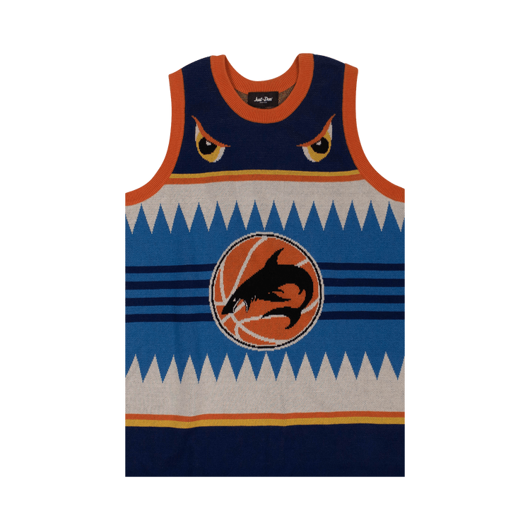 Just Don Shark Basketball Tank Jersey Sweater "Blue"