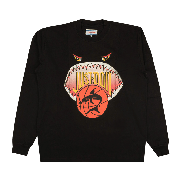 Just Don Basketball Shark Mouth Long-Sleeve T-Shirt "Black"