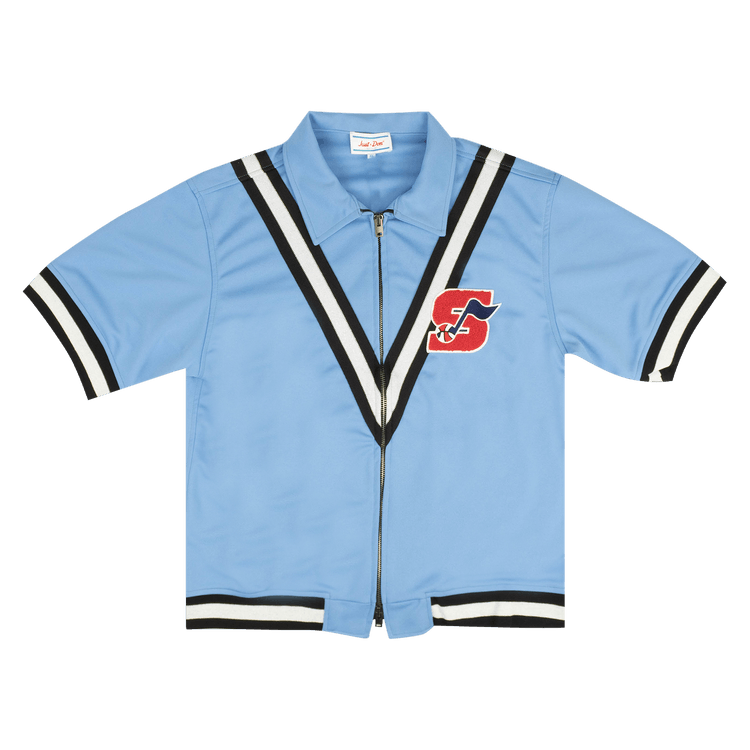 Just Don V Tape Shooting Zip Up Track Shirt "Blue"