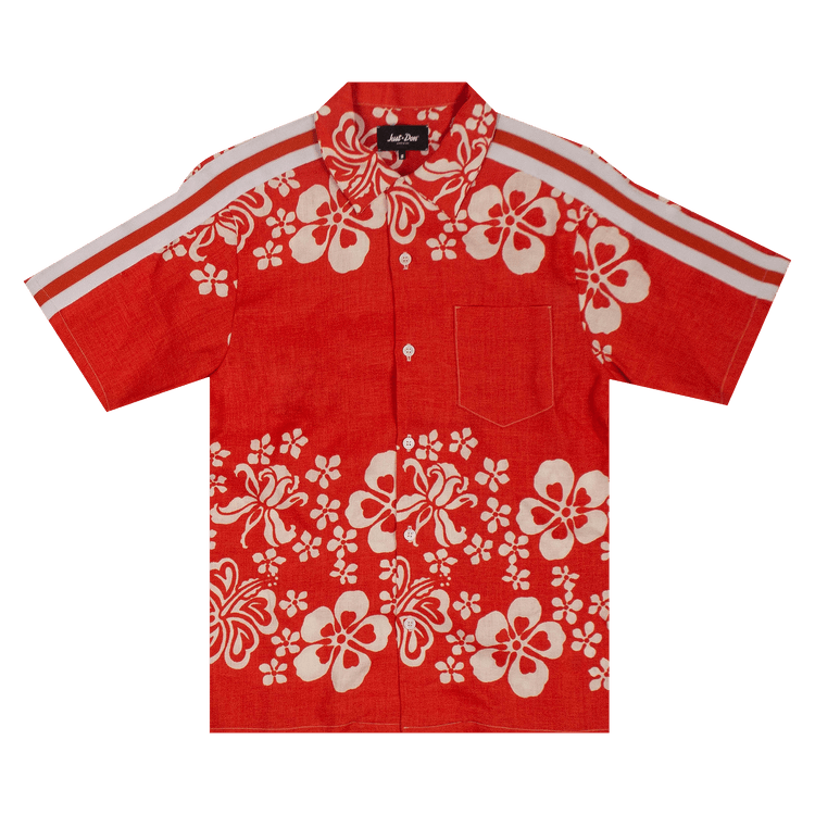 Just Don Hawaiian Bowling Shirt "Red/White"