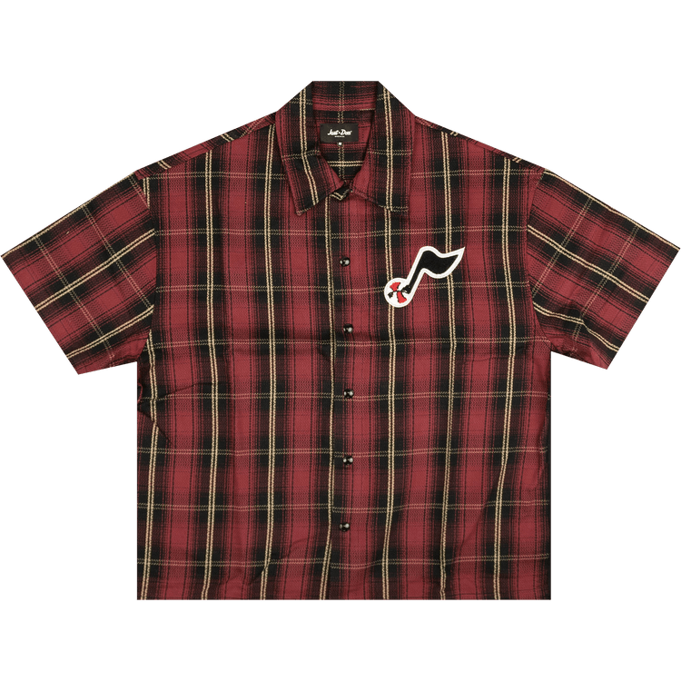 Just Don The Sound Plaid Snap Shirt "Red"