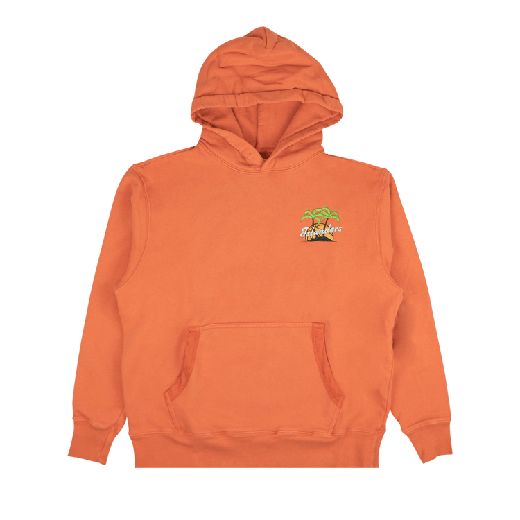 Just Don Islanders Embroidered Hoodie Sweatshirt "Coral"