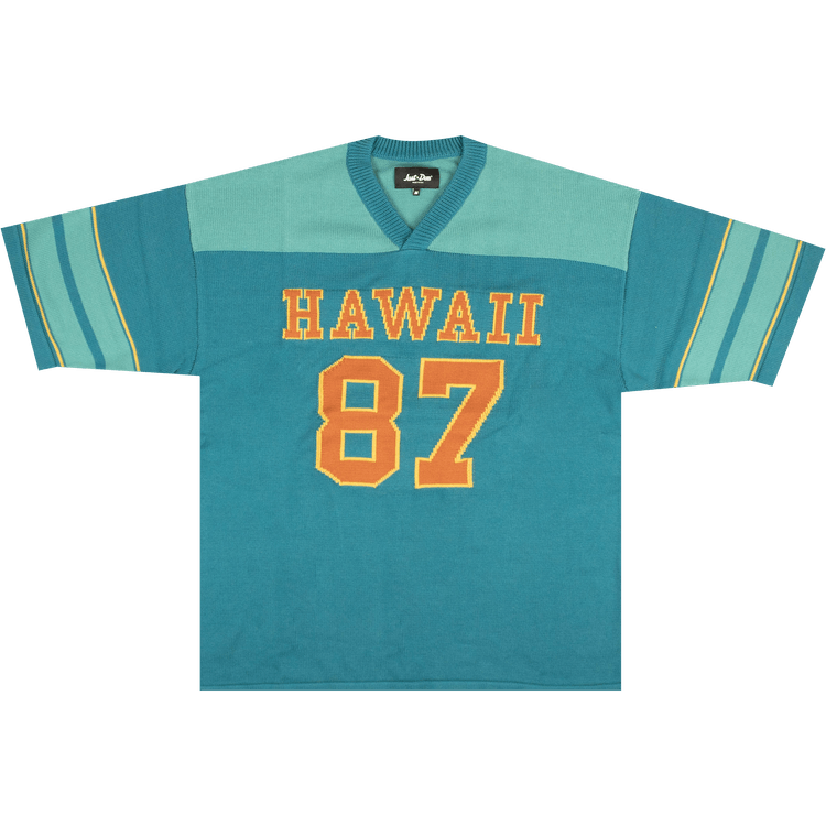 Just Don Hawaii 87 Football Knit Sweater Jersey "Teal"