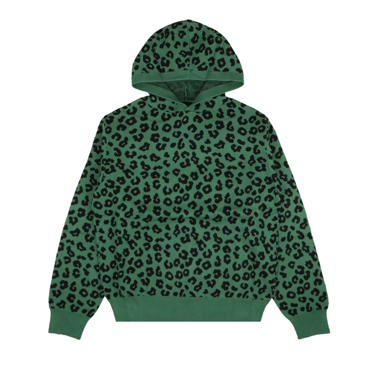 Just Don Jungle Leopard Knit Hoodie "Green"