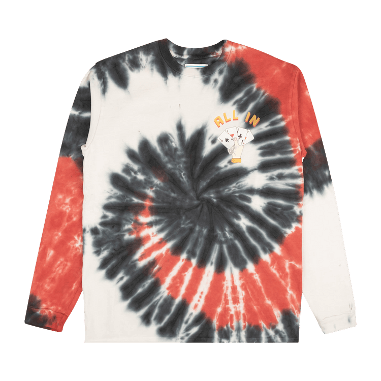 Just Don Spiral Dye Long-Sleeve T-Shirt "Black/Red"