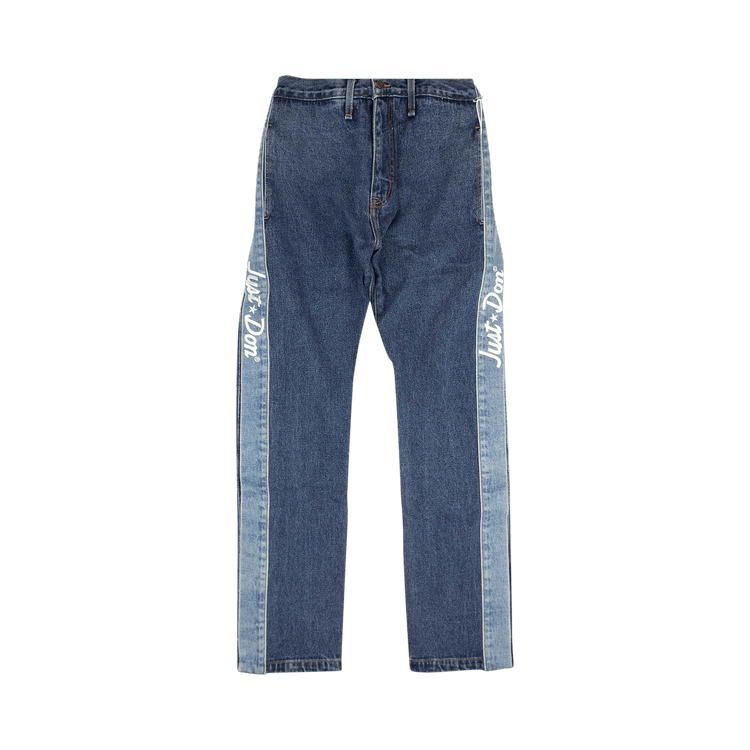 Just Don Logo Side Strap Denim Snap Jeans "Blue"