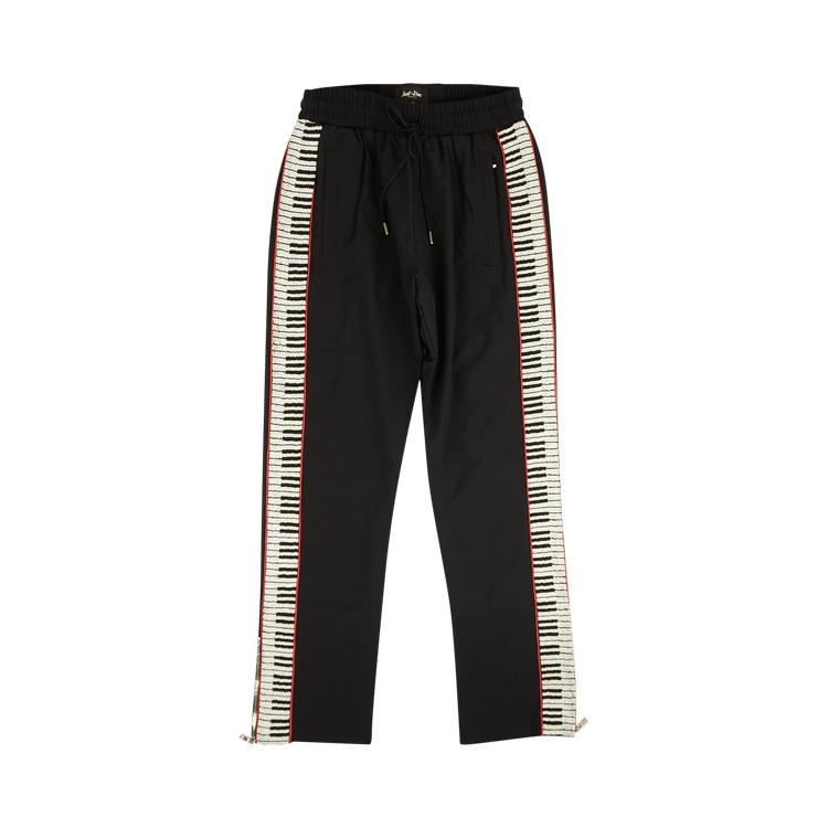 Just Don Beaded Piano Key Trackpants "Black"