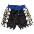 Just Don Drawstring Basketball Shorts "Black/Leopard"