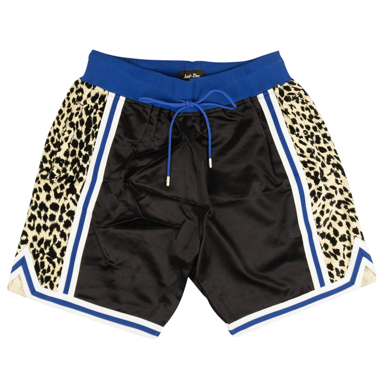 Just Don Drawstring Basketball Shorts "Black/Leopard"
