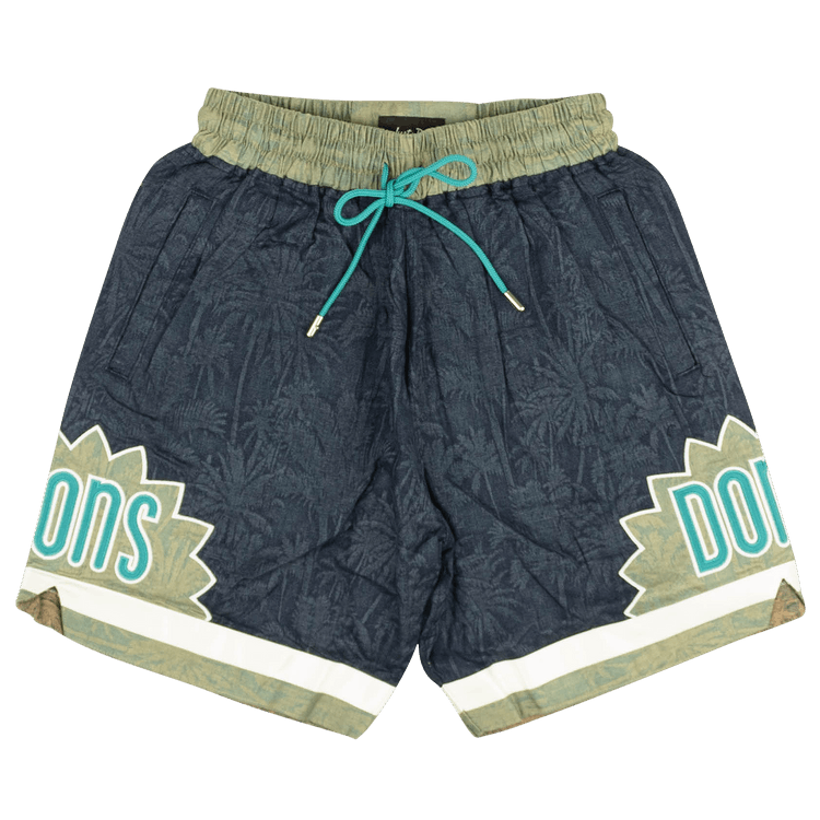 Just Don Logo Drawstring Basketball Shorts "Blue"