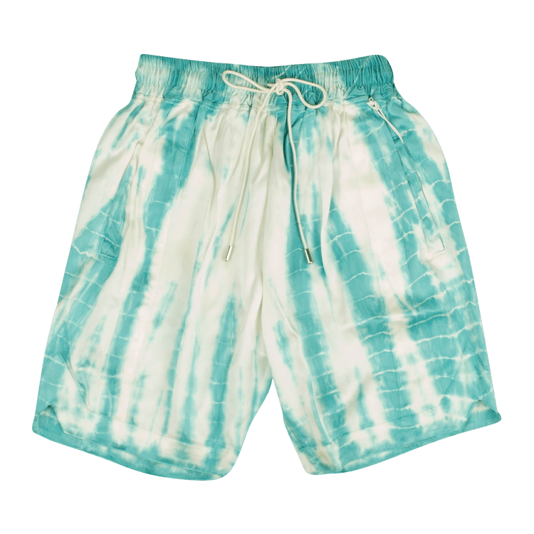 Just Don Silk Tie Dye Shorts "Blue/White"