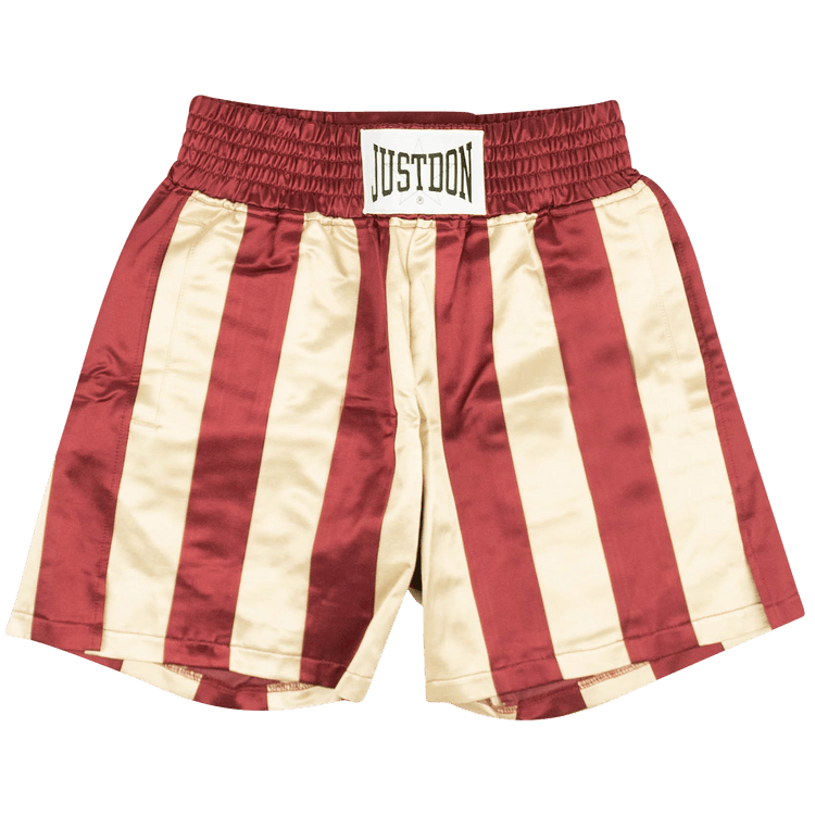 Just Don Striped Boxing Shorts "Burgundy"
