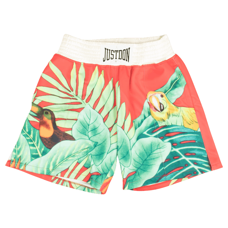 Just Don Islanders Boxing Shorts "Pink/Green"