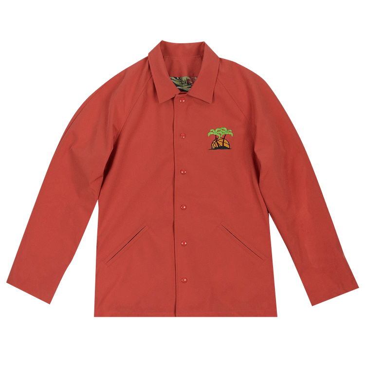 Just Don Reversible Varsity Coach Jacket "Coral"