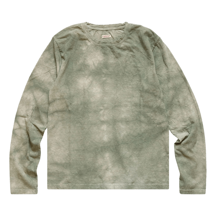 Kapital Tenjiku Uneven Dip Dye Crulon Long-Sleeve Tee "Khaki"