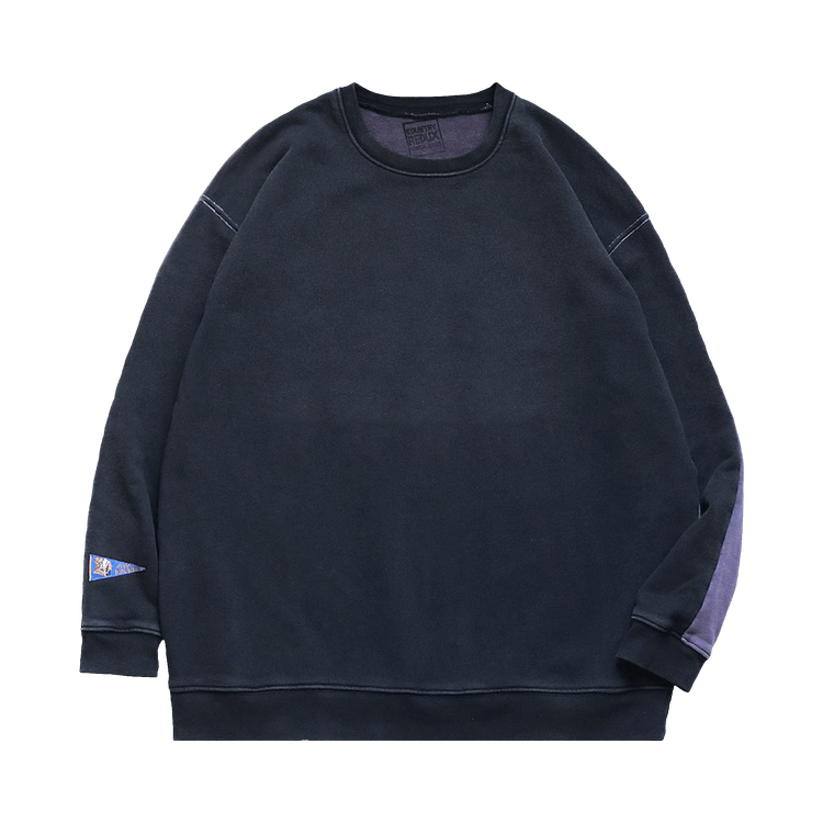 Kapital Fleece Knit 2Tones Remake Big Sweatshirt "Black/Purple"
