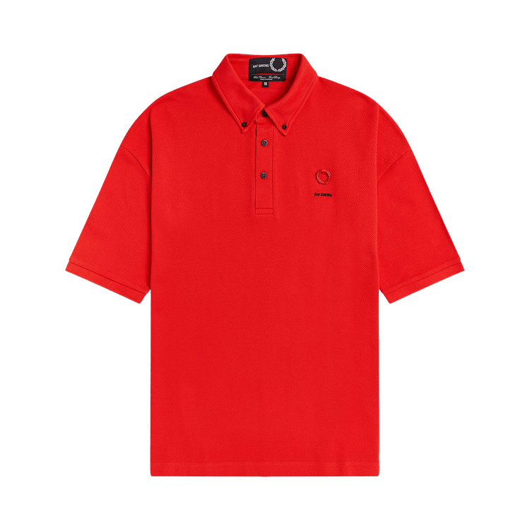 Fred Perry x Raf Simons Oversized Button Down Polo "Lipstick Red"