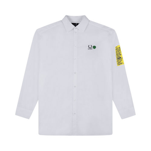 Fred Perry x Raf Simons Patched Oversized Shirt "White"