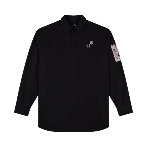 Fred Perry x Raf Simons Back Patch Oversized Shirt "Black"