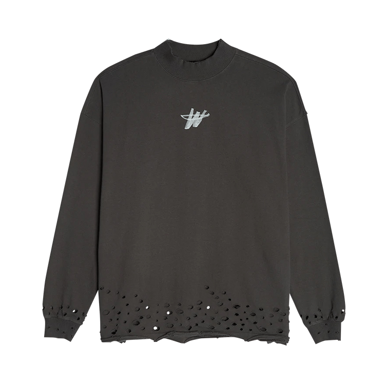 We11done High Neck WD Logo T-Shirt "Charcoal"